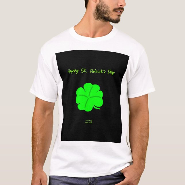 Feliz Día de San Patricio Camisa Básica Blanca de  (Anverso)