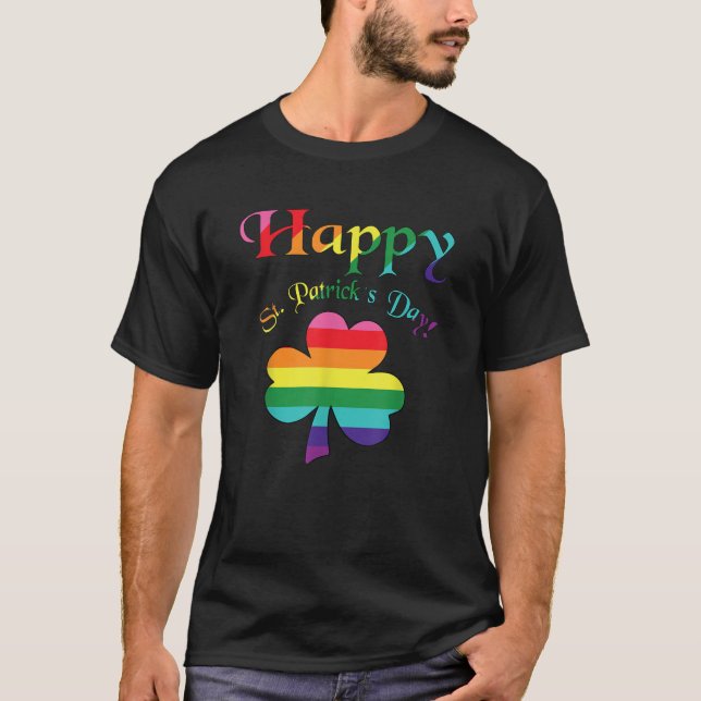 Feliz Día de San Patricio camiseta del Orgullo Gay (Anverso)