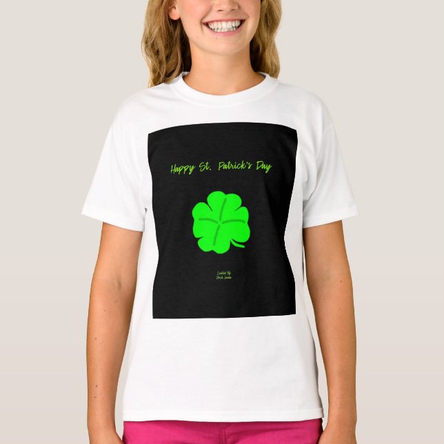 Feliz Día de San Patricio Chicas Camiseta Básica B (Anverso)