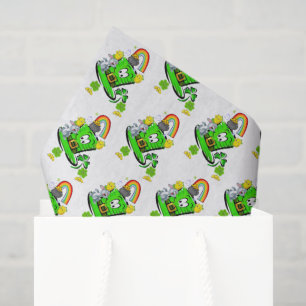 Feliz día de San Patricio Conejo Papel de seda