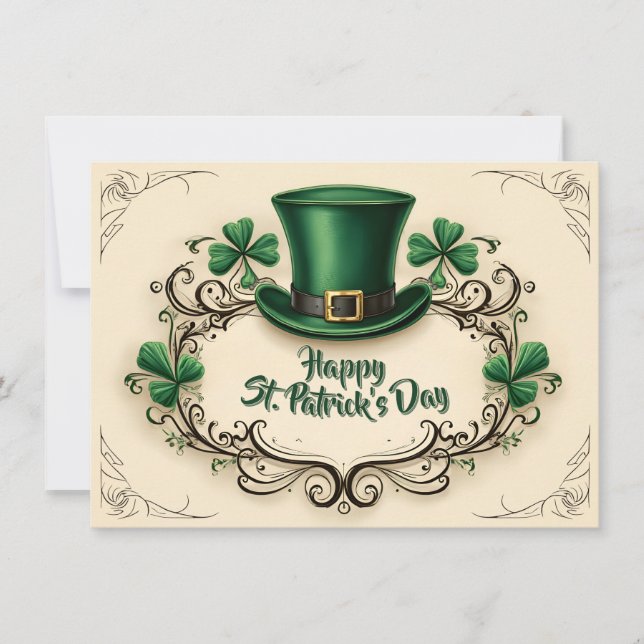 Feliz día de San Patricio Diseño de trébol (Anverso)