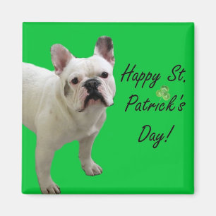 Feliz Día de San Patricio imán de Bulldog francés