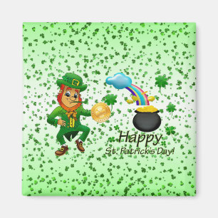 Feliz Día de San Patricio imanes arco iris