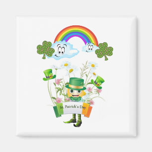 Feliz Día de San Patricio imanes arco iris