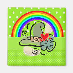 Feliz Día de San Patricio imanes arco iris