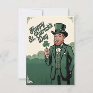 Feliz día de San Patricio Leprechaun Vintage