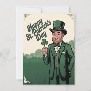 Feliz día de San Patricio Leprechaun Vintage