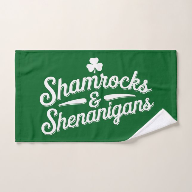 Feliz Día de San Patricio, Lucky Shamrock&Shenanig (Toalla de mano)