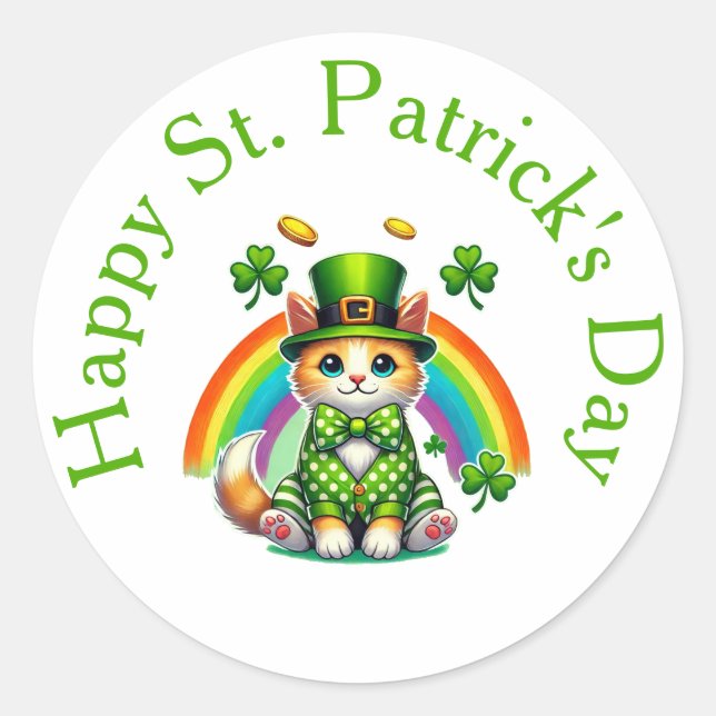 Feliz Día de San Patricio Pegatinas - Leprechaun (Anverso)