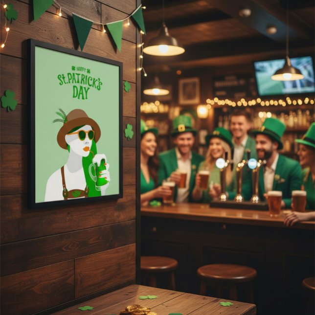 Feliz día de San Patricio Póster verde moderno (Subido por el creador)