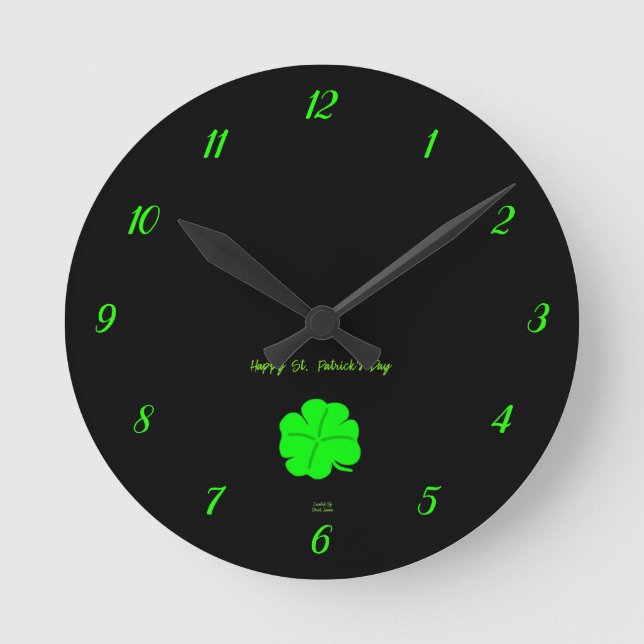Feliz Día de San Patricio reloj de pared acrílico (Anverso)