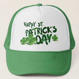 Feliz Día de San Patricio, sombrero camionero verd