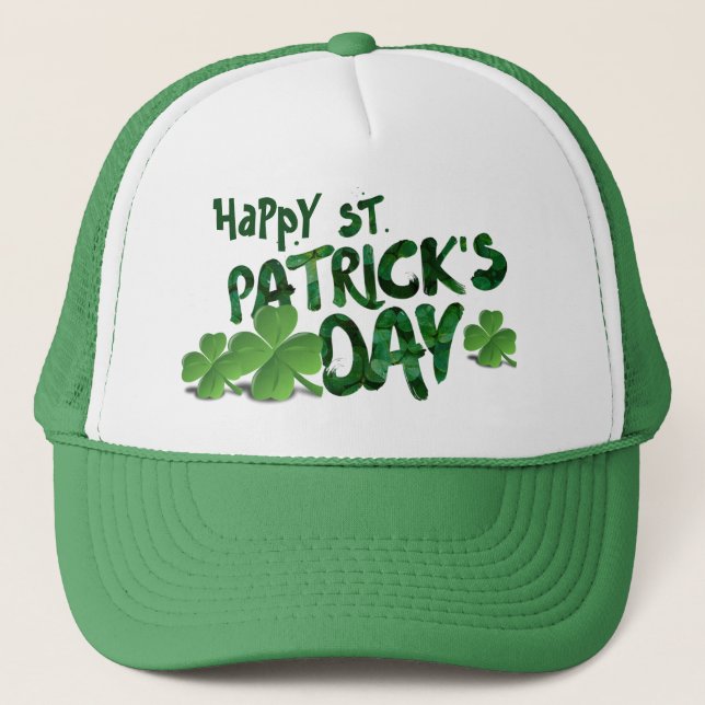 Feliz Día de San Patricio, sombrero camionero verd (Anverso)