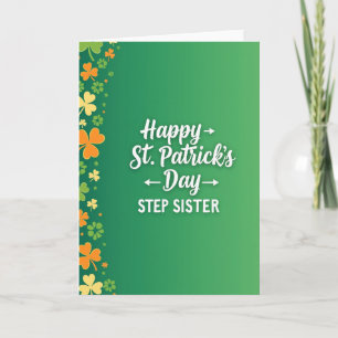 Feliz día de San Patricio tarjeta de hermana escal