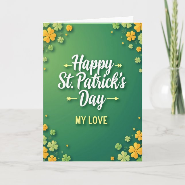 Feliz día de San Patricio, tarjeta de mi amor (Anverso)