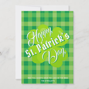Feliz día de San Patricio Tartán Verde Trébol de l