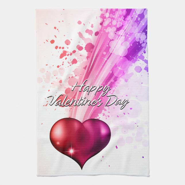 Feliz Día de San Valentín 2 toalla de cocina (Vertical)