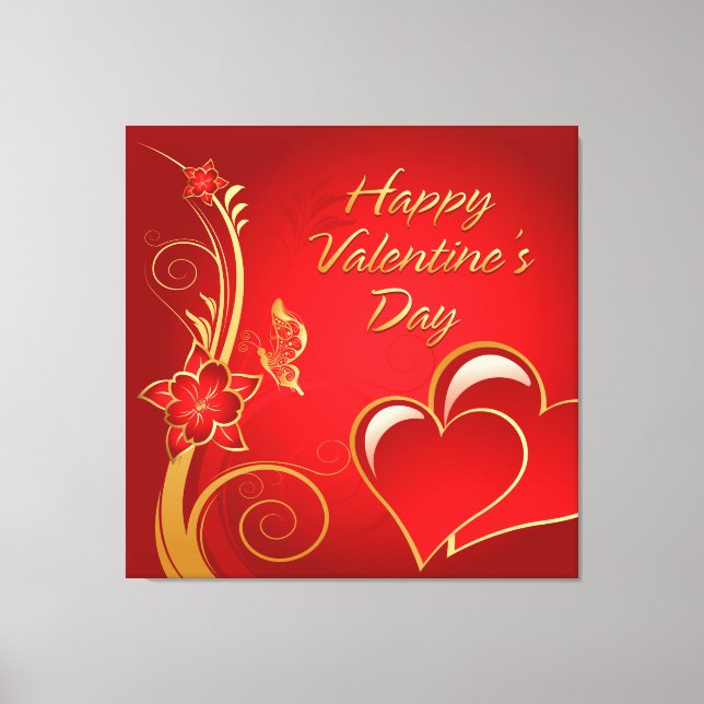 Feliz día de San Valentín 3 Lienzo Envuelto (Anverso)