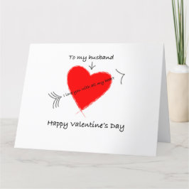 Feliz día de San Valentín a la tarjeta de mi espos