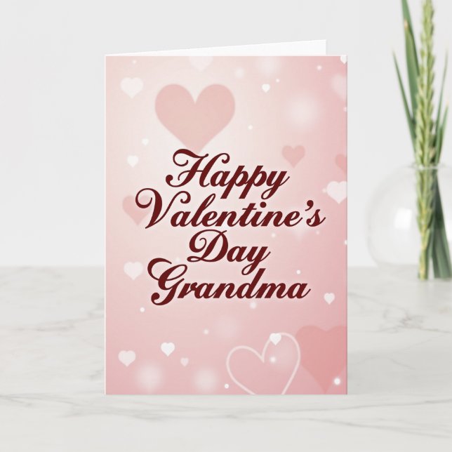Feliz Día de San Valentín Abuela Tarjeta de Amor (Anverso)