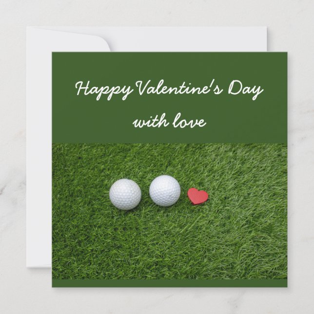 Feliz Día de San Valentín al golf con la pelota de (Anverso)