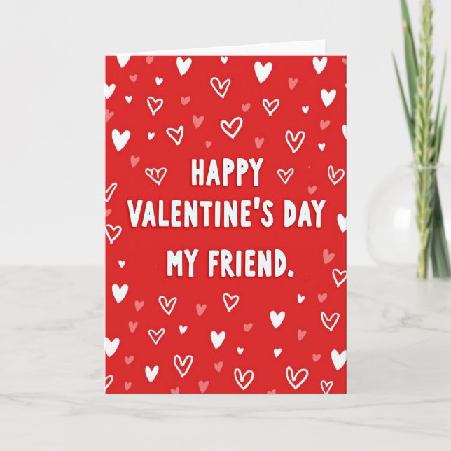 Feliz día de San Valentín amigo tarjeta de corazon (Anverso)