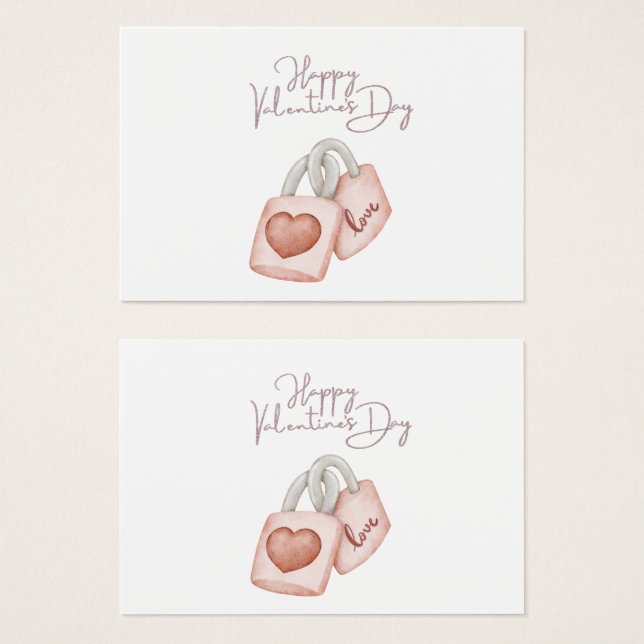 Feliz Día de San Valentín amor Bloquear el corazón (Anverso y reverso)