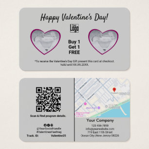 Feliz Día de San Valentín Bebida Tarjeta de cupón