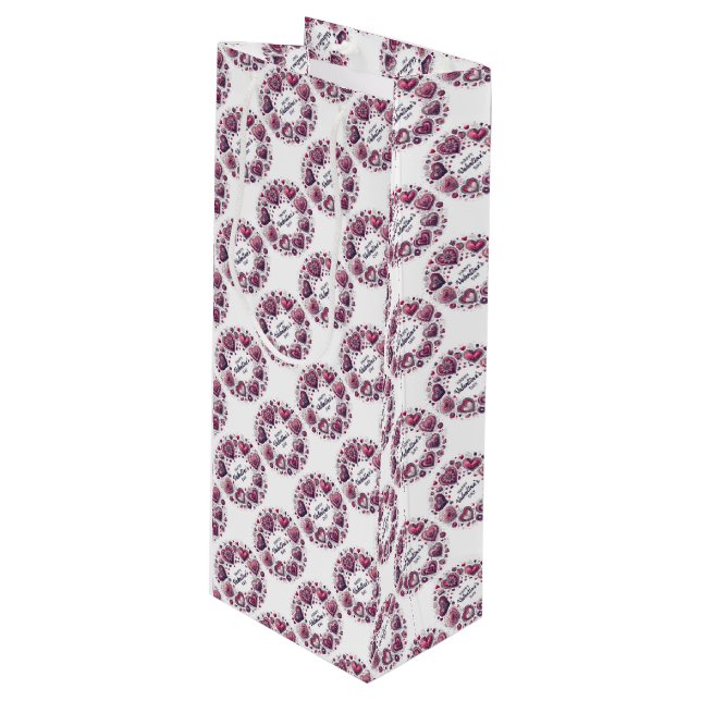 Feliz Día de San Valentín Bolsa de regalo de vino (Angulo Anverso)