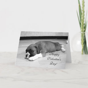 Feliz Día de San Valentín Boxer Dog Tarjeta de fel