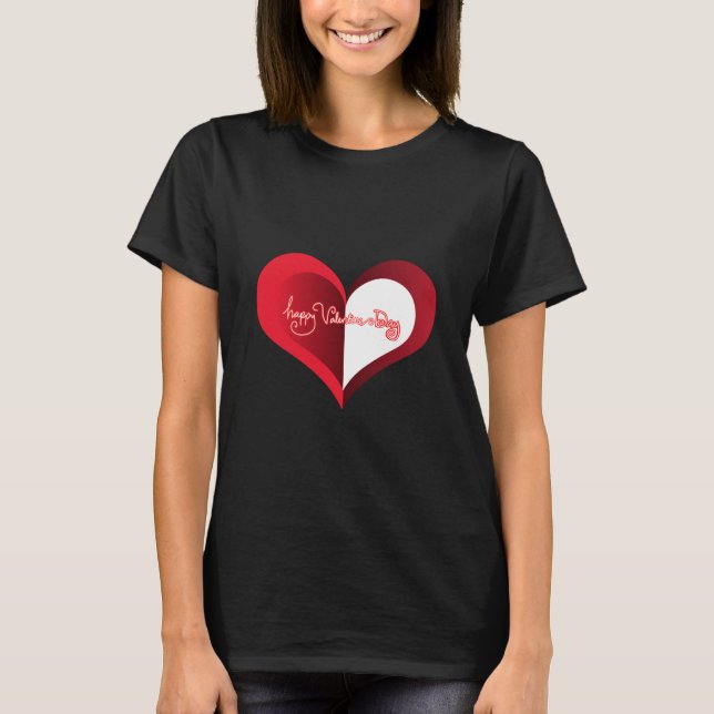 Feliz Día de San Valentín camiseta negra (Anverso)