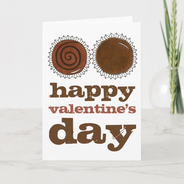 Feliz Día de San Valentín Chocolate tarjeta de San (Anverso)