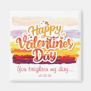 Feliz Día de San Valentín cita 2 pulgadas de imán 