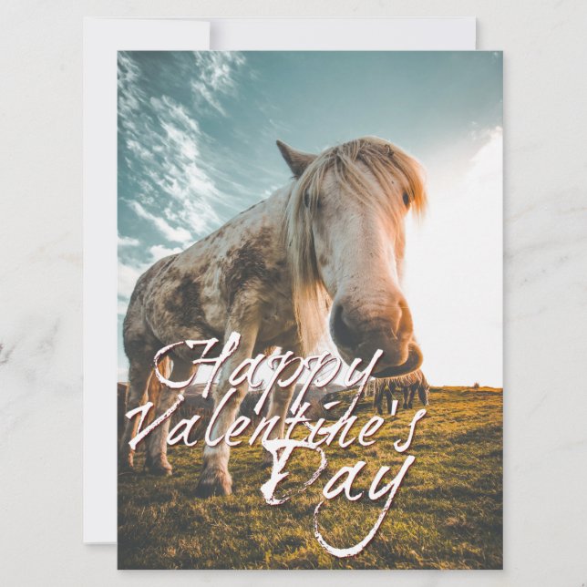 Feliz día de San Valentín con aspecto de caballo (Anverso)