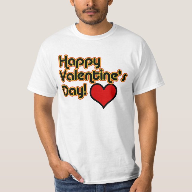 Feliz Día de San Valentín con camiseta estilo retr (Anverso)