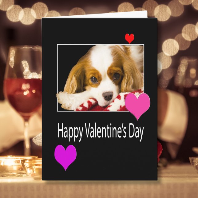 Feliz Día de San Valentín con corazones y tarjeta  (Subido por el creador)
