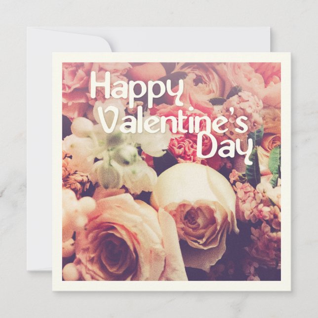 Feliz Día de San Valentín con el Bouquet de Flores (Anverso)