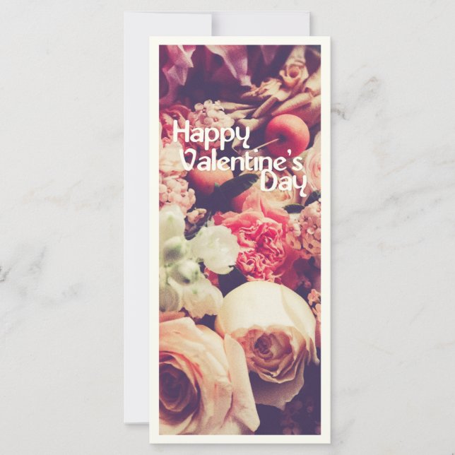 Feliz Día de San Valentín con el Bouquet de Flores (Anverso)