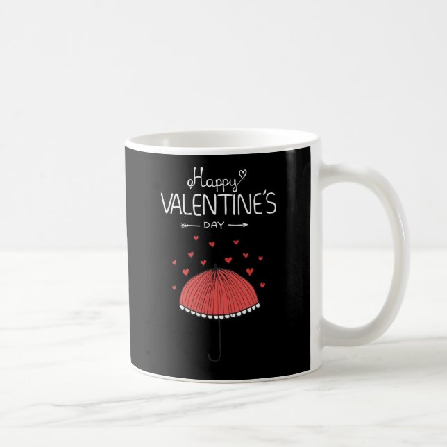 Feliz Día de San Valentín con paraguas y taza de c (Derecha)
