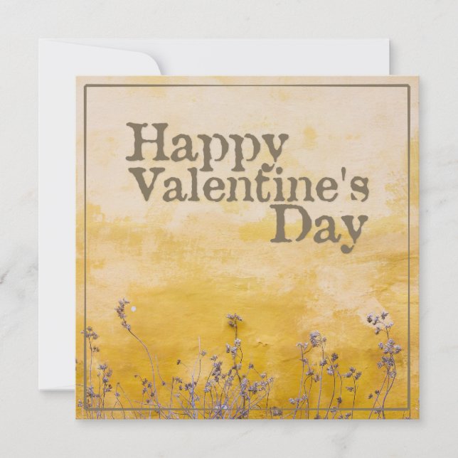Feliz día de San Valentín con prado de flores vint (Anverso)