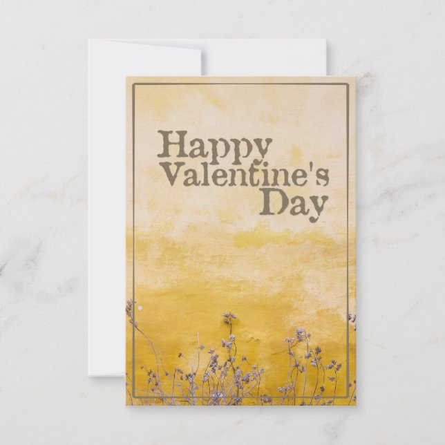 Feliz día de San Valentín con prado de flores vint (Anverso)
