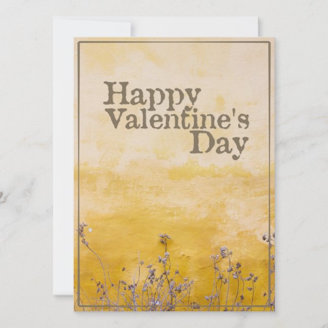 Feliz día de San Valentín con prado de flores vint (Anverso)