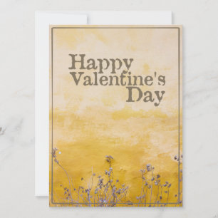 Feliz día de San Valentín con prado de flores vint