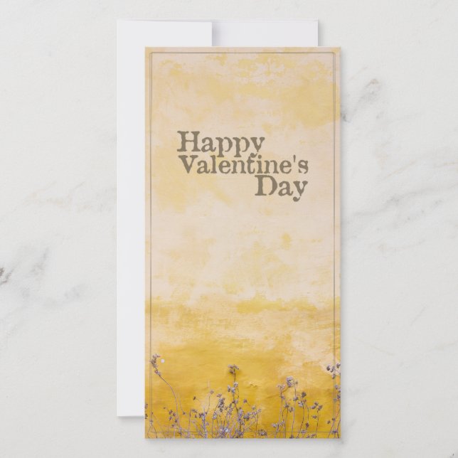 Feliz día de San Valentín con prado de flores vint (Anverso)