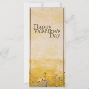 Feliz día de San Valentín con prado de flores vint