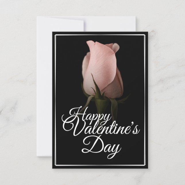 Feliz día de San Valentín con rosa rosa (Anverso)