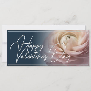 Feliz día de San Valentín con rosa rosa grande