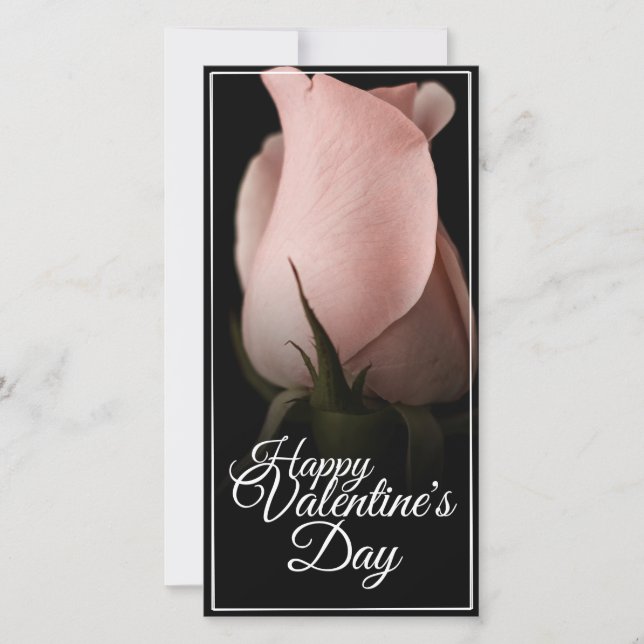 Feliz Día de San Valentín con rosa rosado (Anverso)