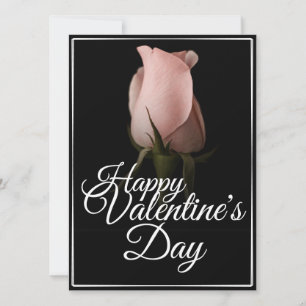 Feliz Día de San Valentín con rosa rosado