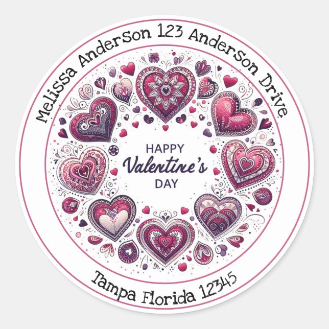 Feliz Día de San Valentín con Sello para sobres de (Anverso)